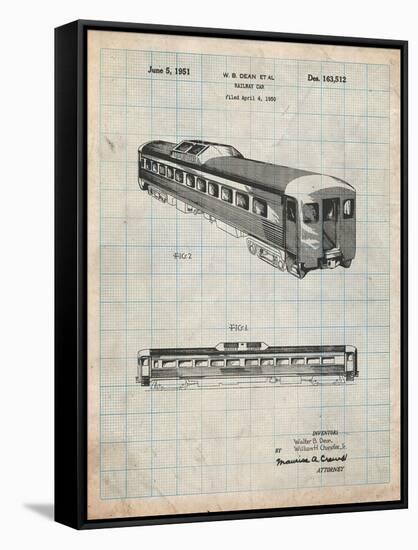 Railway Passenger Car Patent-Cole Borders-Framed Stretched Canvas