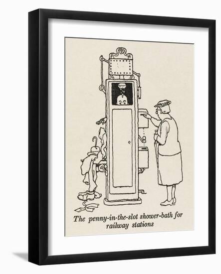 Railway Shower-William Heath Robinson-Framed Art Print