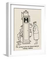 Railway Shower-William Heath Robinson-Framed Art Print