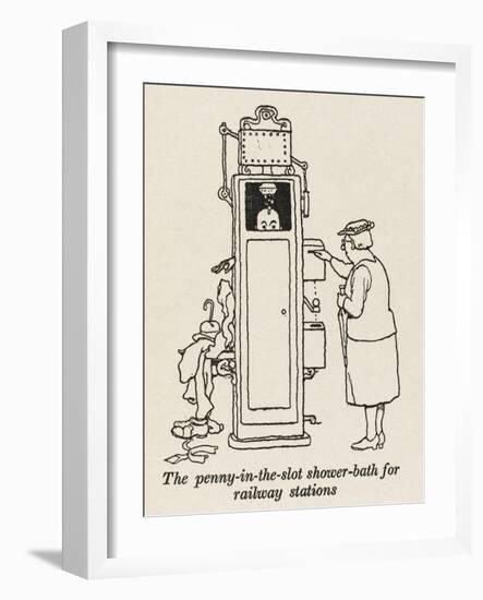 Railway Shower-William Heath Robinson-Framed Art Print