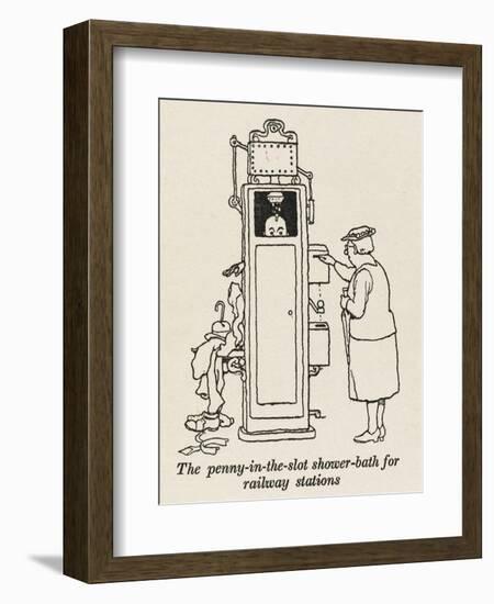 Railway Shower-William Heath Robinson-Framed Art Print