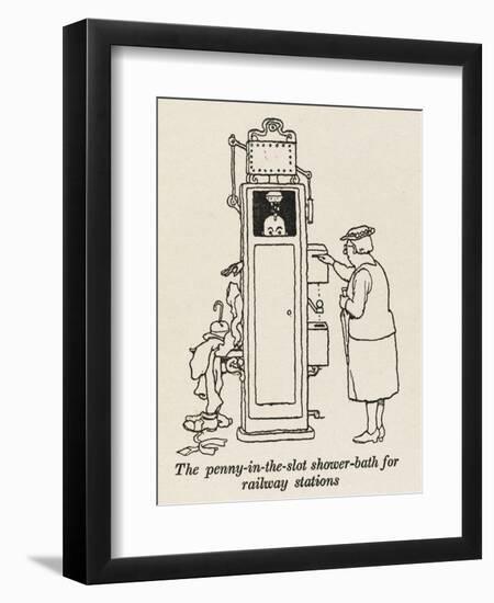 Railway Shower-William Heath Robinson-Framed Art Print