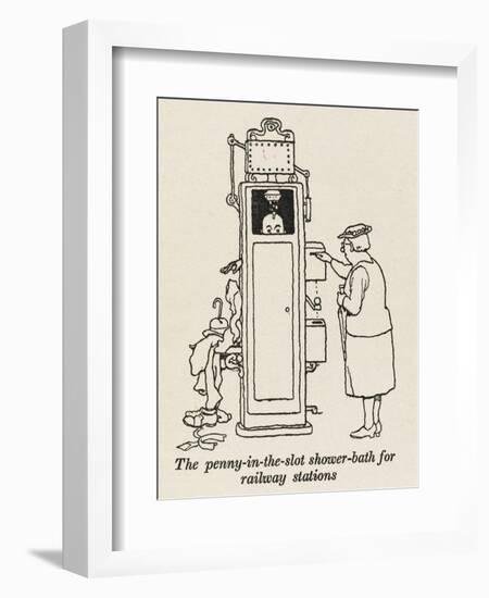 Railway Shower-William Heath Robinson-Framed Art Print