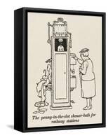 Railway Shower-William Heath Robinson-Framed Stretched Canvas