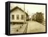 Railway Station at Tye, WA-Asahel Curtis and Walter Miller-Framed Stretched Canvas