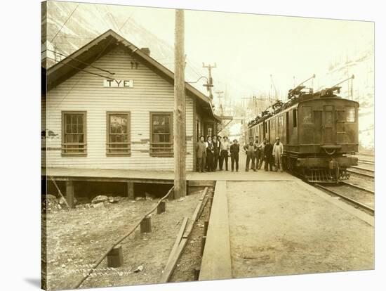 Railway Station at Tye, WA-Asahel Curtis and Walter Miller-Stretched Canvas