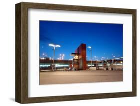 Railway Station Entrance by Night-pryzmat-Framed Photographic Print