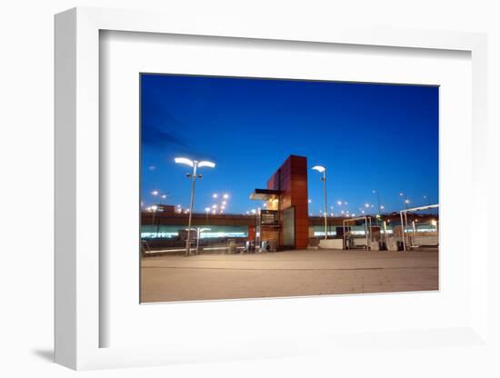 Railway Station Entrance by Night-pryzmat-Framed Photographic Print