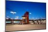 Railway Station Entrance by Night-pryzmat-Mounted Photographic Print