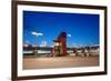 Railway Station Entrance by Night-pryzmat-Framed Photographic Print