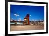 Railway Station Entrance by Night-pryzmat-Framed Photographic Print