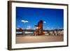 Railway Station Entrance by Night-pryzmat-Framed Photographic Print