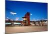 Railway Station Entrance by Night-pryzmat-Mounted Photographic Print