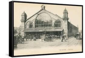 Railway Station in Le Havre, France-null-Framed Stretched Canvas