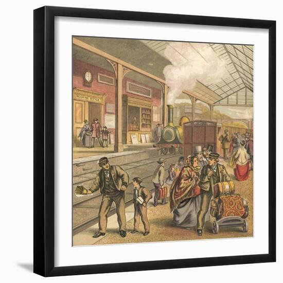 Railway Station-English School-Framed Giclee Print