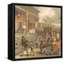 Railway Station-English School-Framed Stretched Canvas