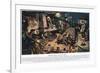 Railway Track Laying by Night-Terence Cuneo-Framed Giclee Print