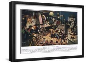 Railway Track Laying by Night-Terence Cuneo-Framed Giclee Print