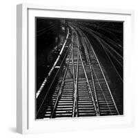 Railway Tracks BW-Tom Quartermaine-Framed Giclee Print