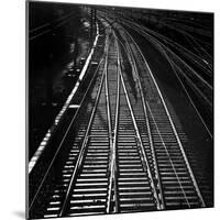 Railway Tracks BW-Tom Quartermaine-Mounted Giclee Print