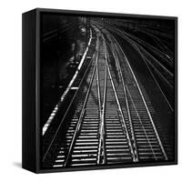 Railway Tracks BW-Tom Quartermaine-Framed Stretched Canvas