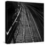 Railway Tracks BW-Tom Quartermaine-Stretched Canvas