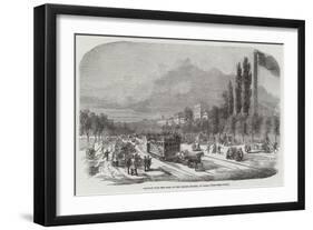 Railway Upon the Road of the Champs Elysees, at Paris-null-Framed Giclee Print