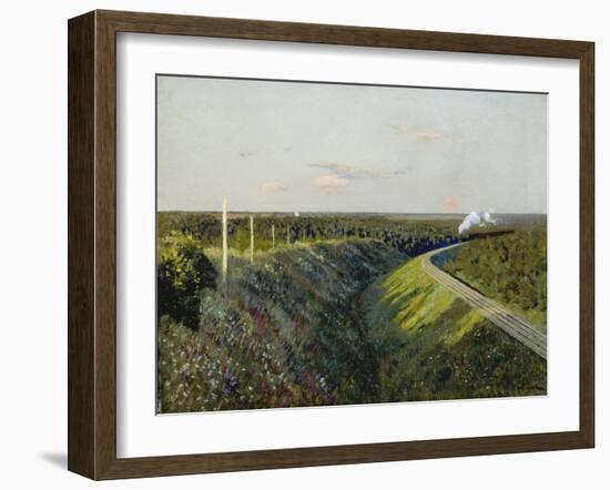 Railway with Steam Train, 1890s-Isaak Iljitsch Lewitan-Framed Giclee Print