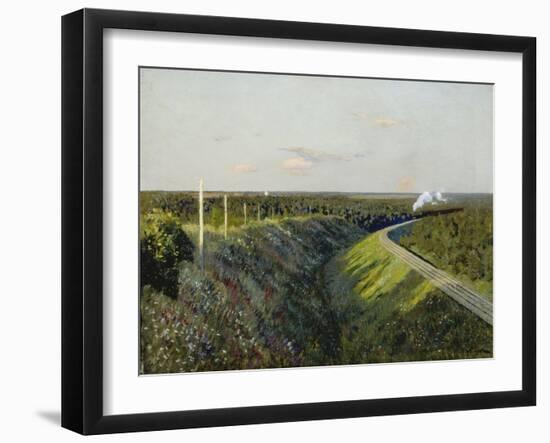 Railway with Steam Train, 1890s-Isaak Iljitsch Lewitan-Framed Giclee Print