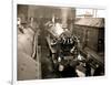 Railway Workers Cleaning the Cardiff Rail Name Plate "Capitals United Express", Wales 1950s-null-Framed Photographic Print