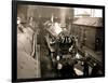 Railway Workers Cleaning the Cardiff Rail Name Plate "Capitals United Express", Wales 1950s-null-Framed Photographic Print