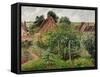 Rain, afternoon, Eragny-Camille Pissarro-Framed Stretched Canvas