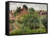 Rain, afternoon, Eragny-Camille Pissarro-Framed Stretched Canvas