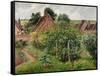 Rain, afternoon, Eragny-Camille Pissarro-Framed Stretched Canvas