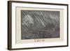 Rain at Saegusa Bridge in Hakone, Ame, 1880-Kobayashi Kiyochika-Framed Giclee Print