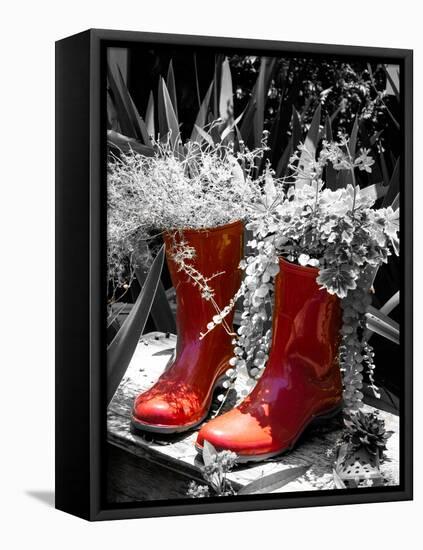 Rain Boots Border-Emily Navas-Framed Stretched Canvas