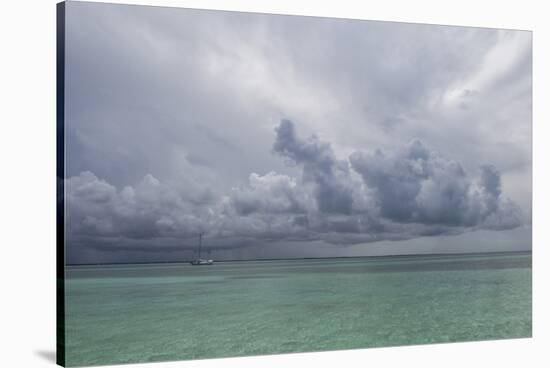 Rain Clouds and Thunderstorm at Sea.-Stephen Frink-Stretched Canvas