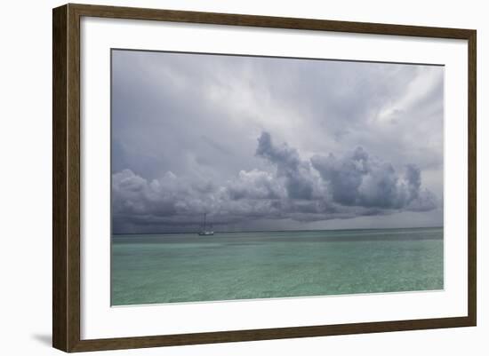 Rain Clouds and Thunderstorm at Sea.-Stephen Frink-Framed Photographic Print