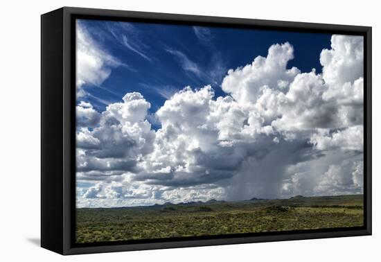 Rain Clouds over the Namibian Savanna-Circumnavigation-Framed Stretched Canvas