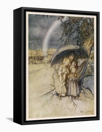 Rain, Go to Spain-Arthur Rackham-Framed Stretched Canvas