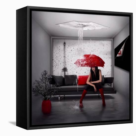 Rain in Paris-Nataliorion-Framed Stretched Canvas