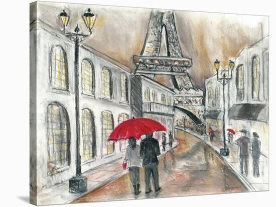 Rain in Paris-Todd Williams-Stretched Canvas
