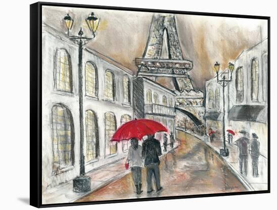 Rain in Paris-Todd Williams-Framed Stretched Canvas