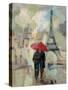 Rain in the City II-Silvia Vassileva-Stretched Canvas