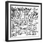 Rain of Frogs Recorded in 1355-null-Framed Premium Giclee Print