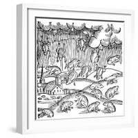 Rain of Frogs Recorded in 1355-null-Framed Giclee Print