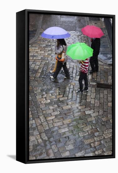 Rain on Cobbled Street, Seville, Andalucia, Spain, Europe-Stuart Black-Framed Stretched Canvas