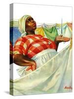 "Rain on Laundry Day," June 15, 1940-Mariam Troop-Stretched Canvas