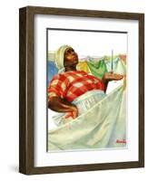 "Rain on Laundry Day," June 15, 1940-Mariam Troop-Framed Giclee Print