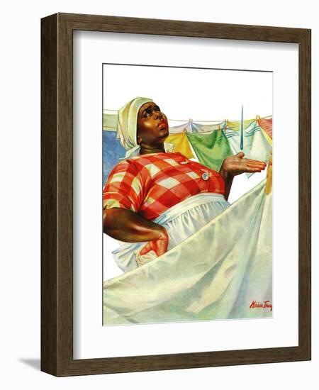 "Rain on Laundry Day," June 15, 1940-Mariam Troop-Framed Giclee Print